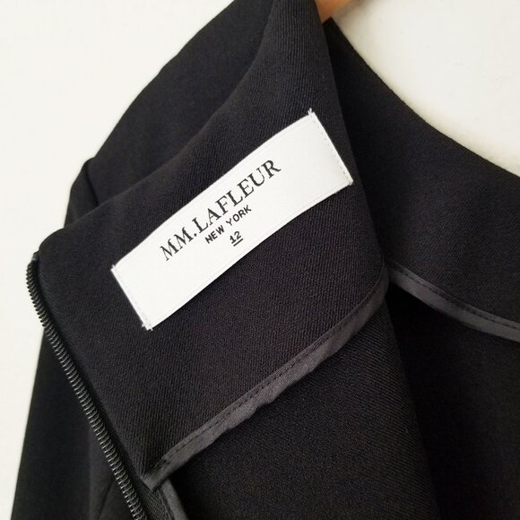 MM Lafleur The Etsuko Dress 12 Black Sheath Office Classic Designer No Belt $265 - Picture 14 of 16